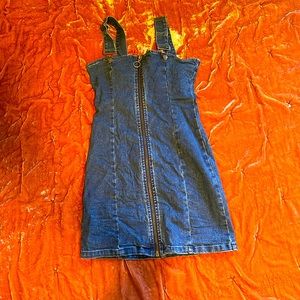 Denim overall dress